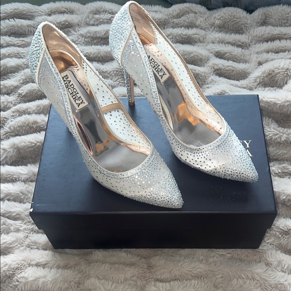 Badgley Mischka Shoes - Badgley Mischka Weslee Rhinestone Pointed Toe Heels Size 7.5 [bridal, elegant]